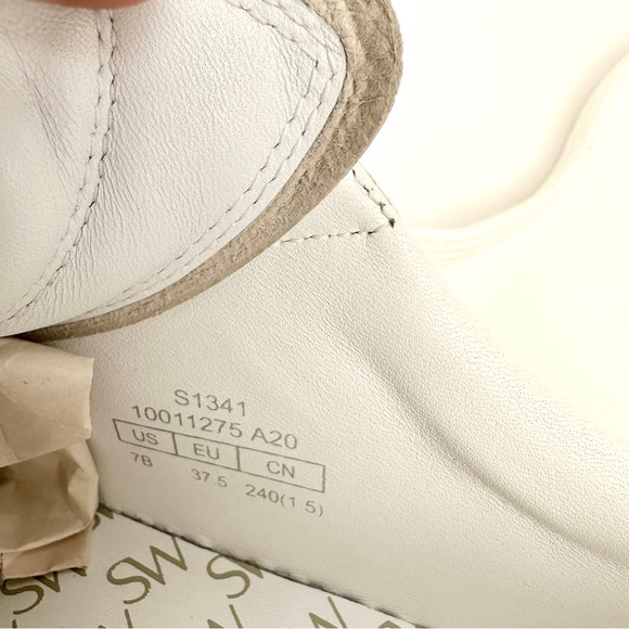 Stuart Weitzman Daryl Metallic Snake Embossed Leather Sneaker Gold Size 7.5B - Picture 10 of 14
